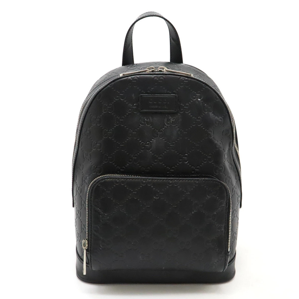 Gucci Guccissima Backpack Daypack Leather Black